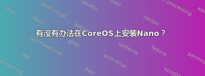 有没有办法在CoreOS上安装Nano？