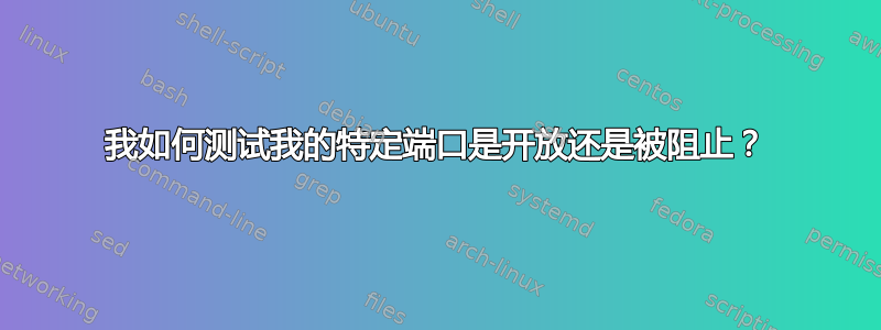 我如何测试我的特定端口是开放还是被阻止？