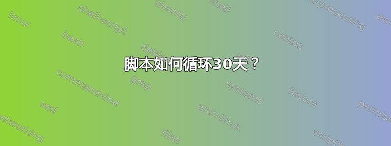 脚本如何循环30天？