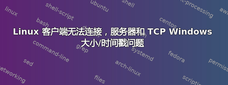 Linux 客户端无法连接，服务器和 TCP Windows 大小/时间戳问题