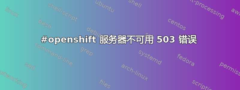 #openshift 服务器不可用 503 错误