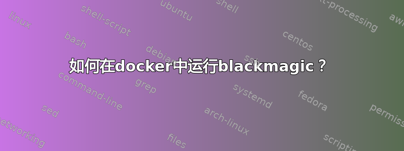 如何在docker中运行blackmagic？