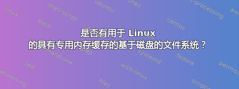 是否有用于 Linux 的具有专用内存缓存的基于磁盘的文件系统？