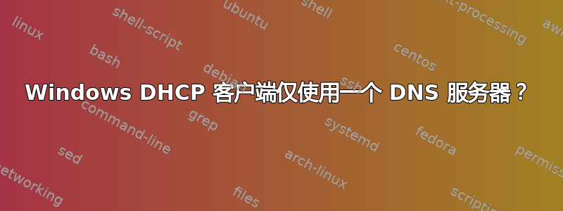 Windows DHCP 客户端仅使用一个 DNS 服务器？