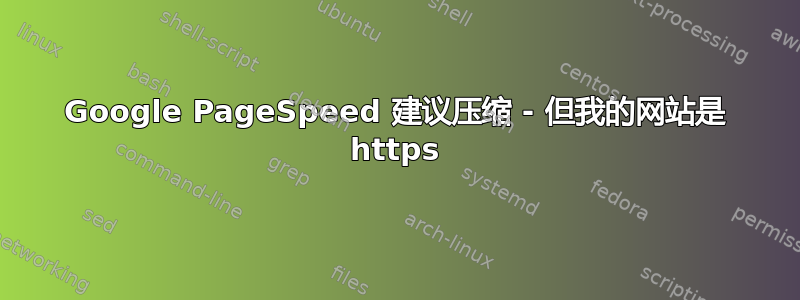 Google PageSpeed 建议压缩 - 但我的网站是 https