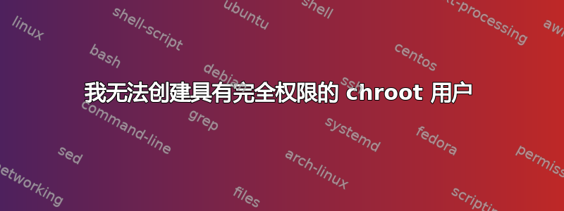 我无法创建具有完全权限的 chroot 用户