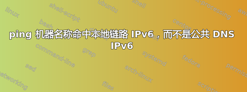 ping 机器名称命中本地链路 IPv6，而不是公共 DNS IPv6