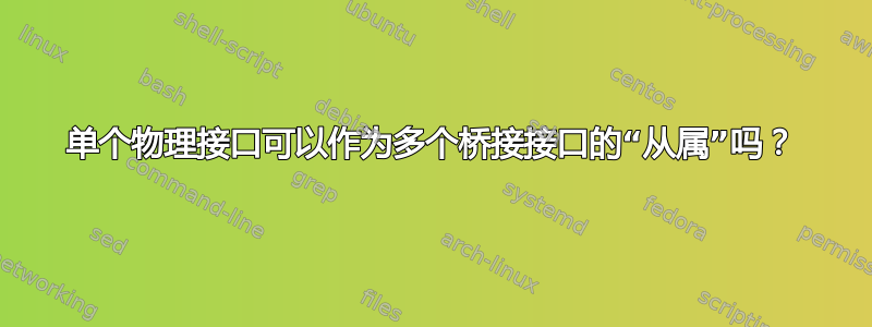 单个物理接口可以作为多个桥接接口的“从属”吗？