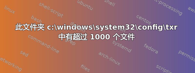 此文件夹 c:\windows\system32\config\txr 中有超过 1000 个文件