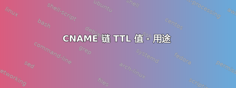 CNAME 链 TTL 值 - 用途