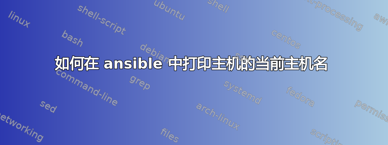 如何在 ansible 中打印主机的当前主机名