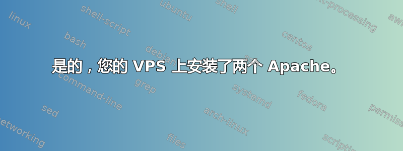 是的，您的 VPS 上安装了两个 Apache。