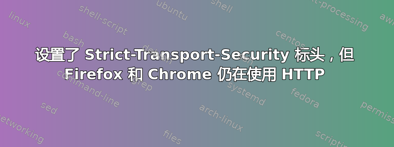 设置了 Strict-Transport-Security 标头，但 Firefox 和 Chrome 仍在使用 HTTP