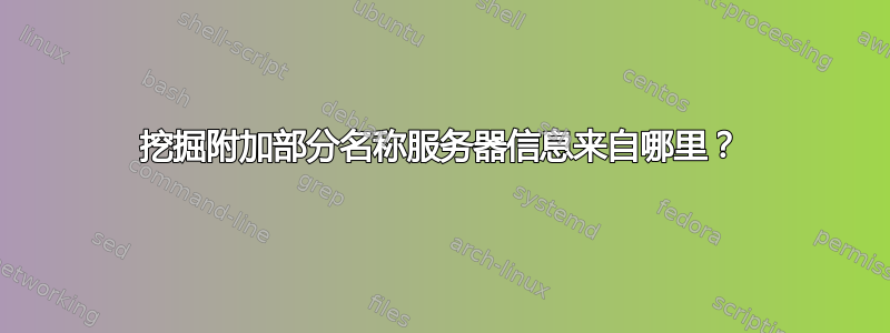 挖掘附加部分名称服务器信息来自哪里？