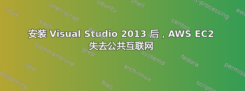 安装 Visual Studio 2013 后，AWS EC2 失去公共互联网