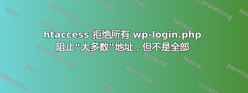 htaccess 拒绝所有 wp-login.php 阻止“大多数”地址，但不是全部