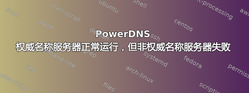 PowerDNS 权威名称服务器正常运行，但非权威名称服务器失败