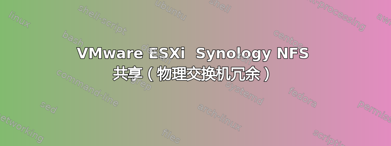 VMware ESXi  Synology NFS 共享（物理交换机冗余）