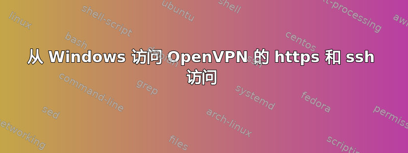 从 Windows 访问 OpenVPN 的 https 和 ssh 访问