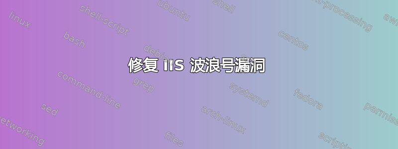 修复 IIS 波浪号漏洞