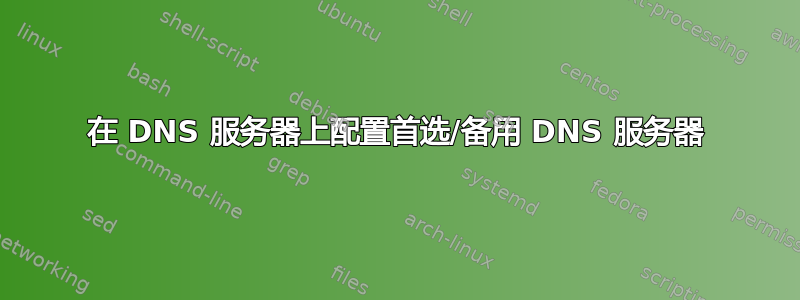 在 DNS 服务器上配置首选/备用 DNS 服务器