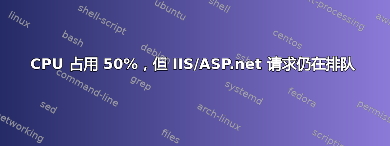 CPU 占用 50%，但 IIS/ASP.net 请求仍在排队