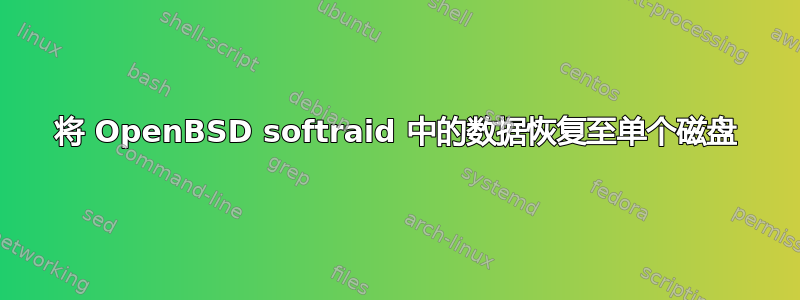 将 OpenBSD softraid 中的数据恢复至单个磁盘