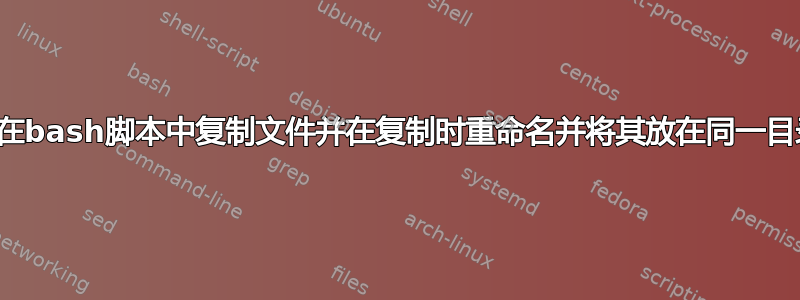 如何在bash脚本中复制文件并在复制时重命名并将其放在同一目录中