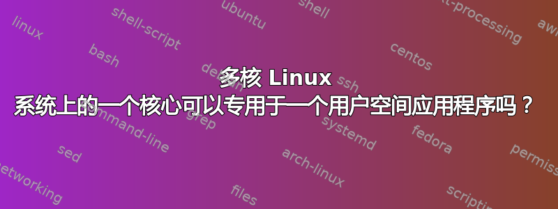 多核 Linux 系统上的一个核心可以专用于一个用户空间应用程序吗？