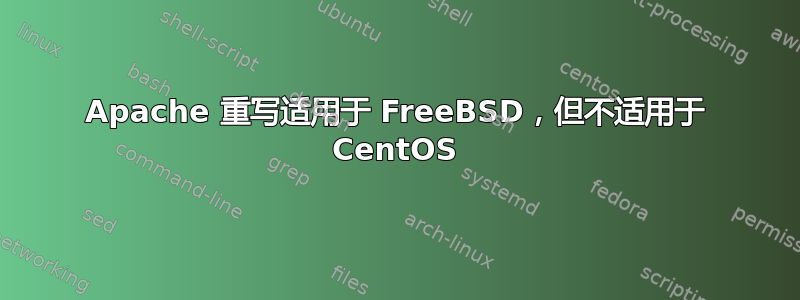 Apache 重写适用于 FreeBSD，但不适用于 CentOS