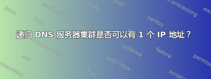 递归 DNS 服务器集群是否可以有 1 个 IP 地址？