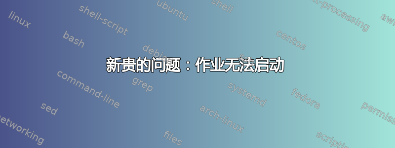 新贵的问题：作业无法启动