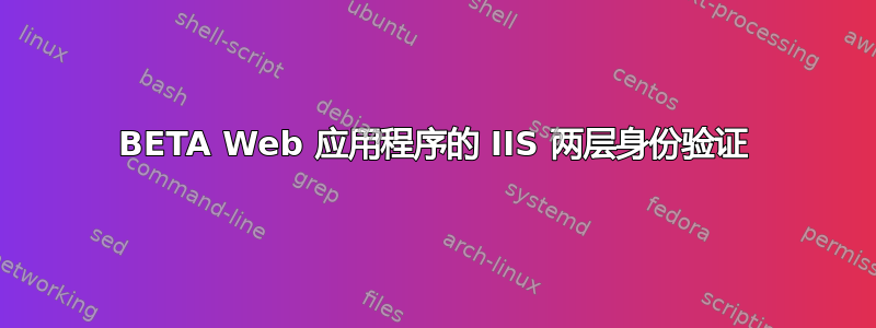 BETA Web 应用程序的 IIS 两层身份验证