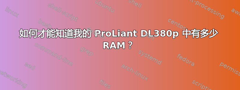 如何才能知道我的 ProLiant DL380p 中有多少 RAM？