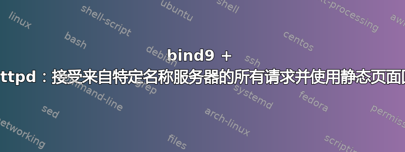 bind9 + lighttpd：接受来自特定名称服务器的所有请求并使用静态页面回复