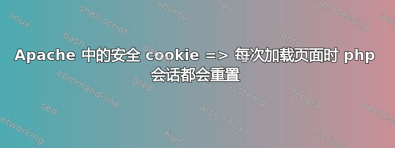 Apache 中的安全 cookie => 每次加载页面时 php 会话都会重置