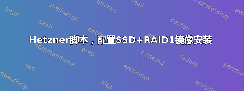 Hetzner脚本，配置SSD+RAID1镜像安装