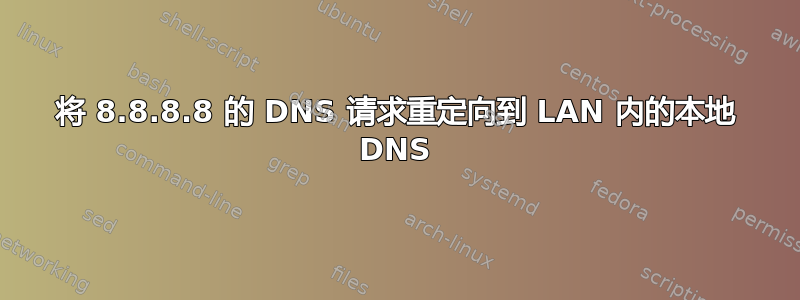 将 8.8.8.8 的 DNS 请求重定向到 LAN 内的本地 DNS