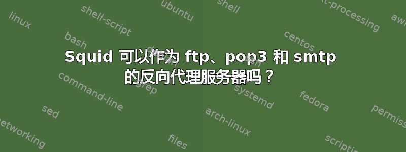 Squid 可以作为 ftp、pop3 和 smtp 的反向代理服务器吗？