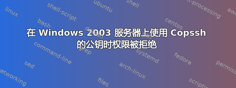 在 Windows 2003 服务器上使用 Copssh 的公钥时权限被拒绝