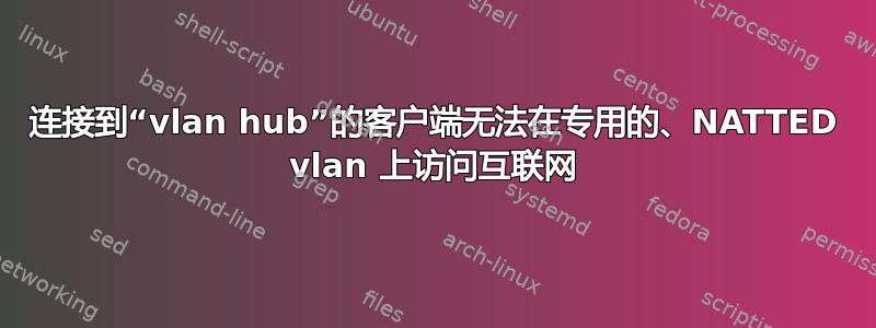 连接到“vlan hub”的客户端无法在专用的、NATTED vlan 上访问互联网