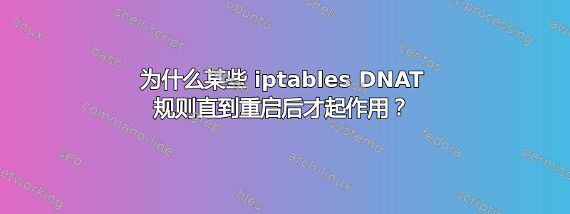 为什么某些 iptables DNAT 规则直到重启后才起作用？