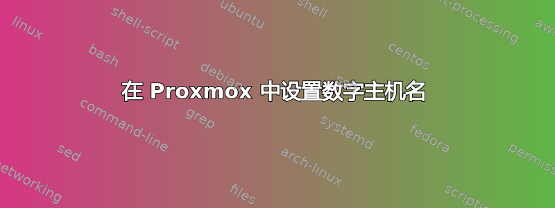 在 Proxmox 中设置数字主机名