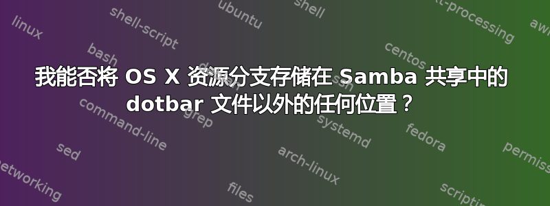 我能否将 OS X 资源分支存储在 Samba 共享中的 dotbar 文件以外的任何位置？