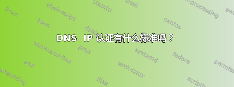 DNS  IP 认证有什么标准吗？