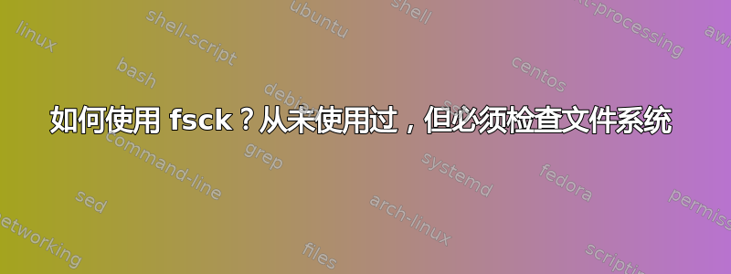 如何使用 fsck？从未使用过，但必须检查文件系统