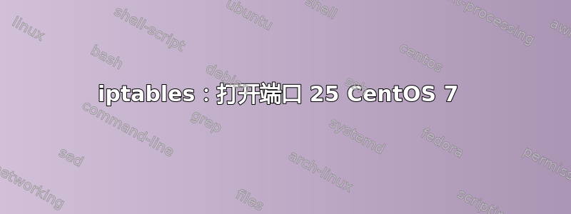 iptables：打开端口 25 CentOS 7 