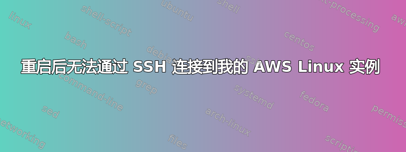 重启后无法通过 SSH 连接到我的 AWS Linux 实例