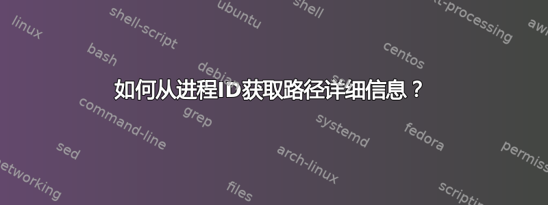 如何从进程ID获取路径详细信息？