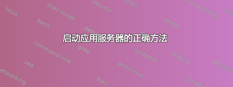 启动应用服务器的正确方法